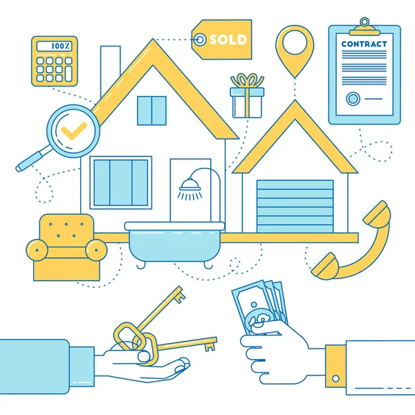 Bir ev satın alma çizgili Tema