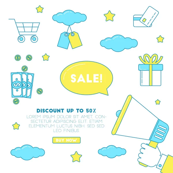 Banner for discount promotion — Stock Vector