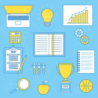 Eğitim illüstrasyon. Kavramı kitap ile