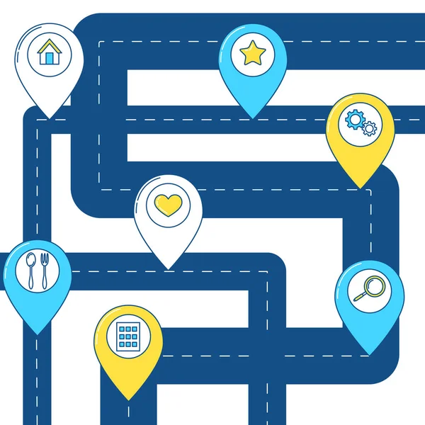 Mapa pin línea de diseño — Archivo Imágenes Vectoriales