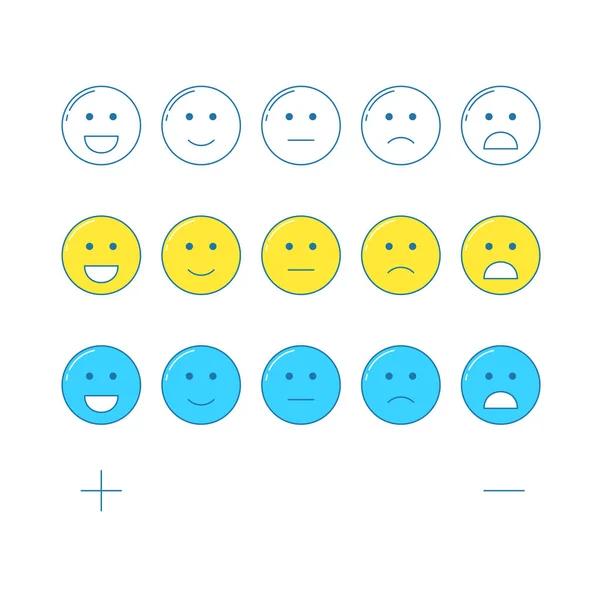 Escala de emoticones de retroalimentación . — Vector de stock
