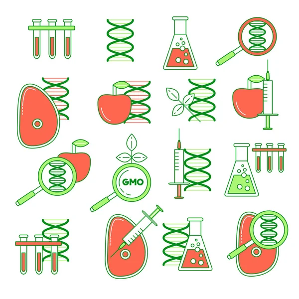 Ensemble d'icônes OGM — Image vectorielle