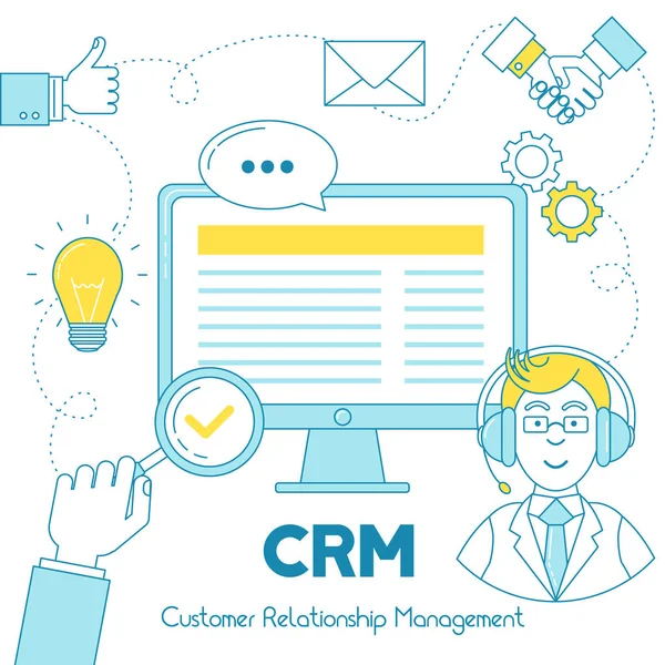 CRM Servicio de Relación con el Cliente — Archivo Imágenes Vectoriales