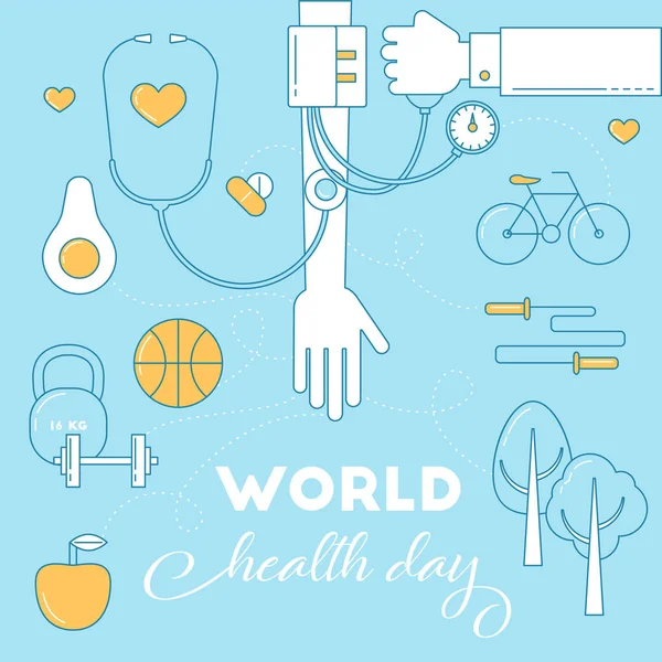 Всемирный день здоровья Лицензионные Стоковые Иллюстрации