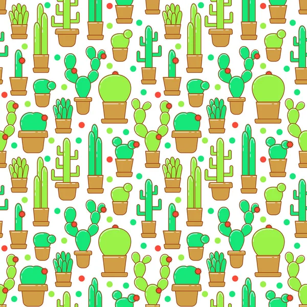 Nahtloses Kaktusmuster — Stockvektor