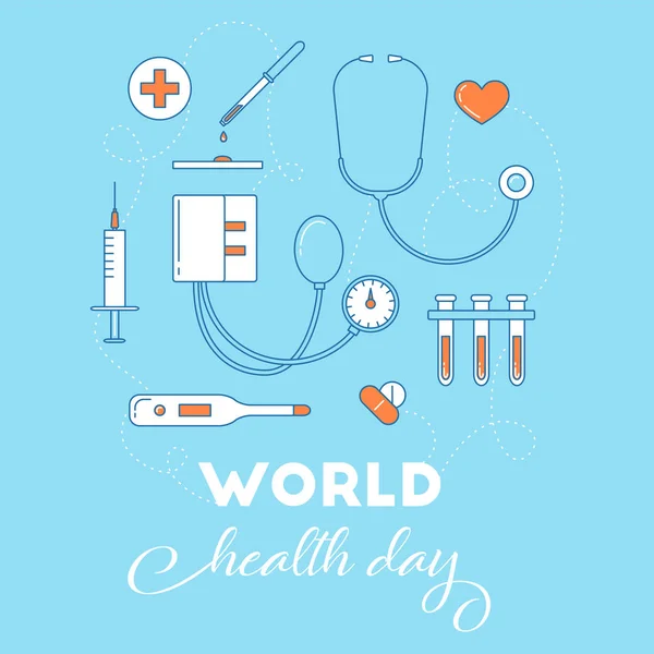 Banner zum Weltgesundheitstag. — Stockvektor