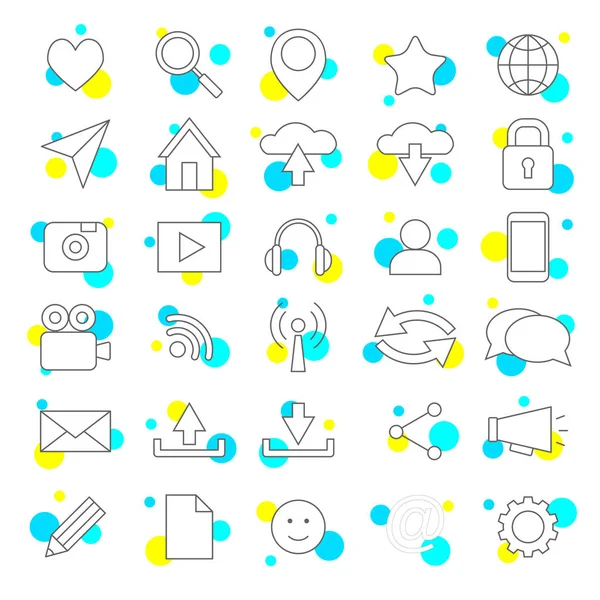 Ícones de mídia social —  Vetores de Stock