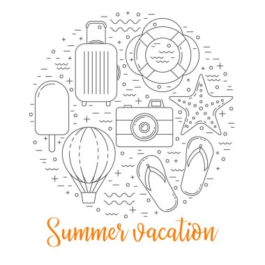 yaz tatili illüstrasyon