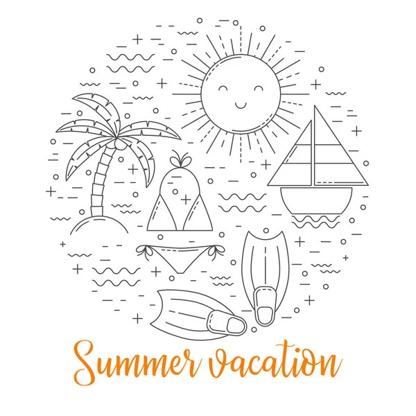 Ilustración vacaciones de verano — Vector de stock