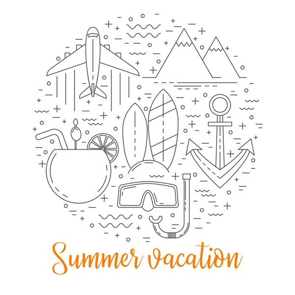 Ilustración vacaciones de verano — Vector de stock