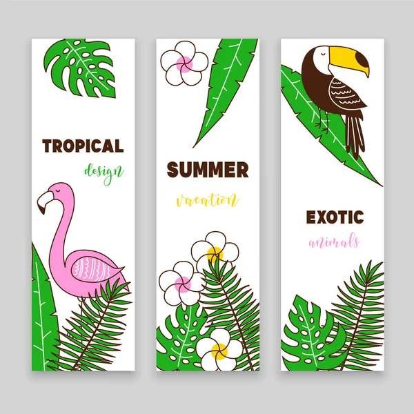 Bannières exotiques tropicales d'été — Image vectorielle