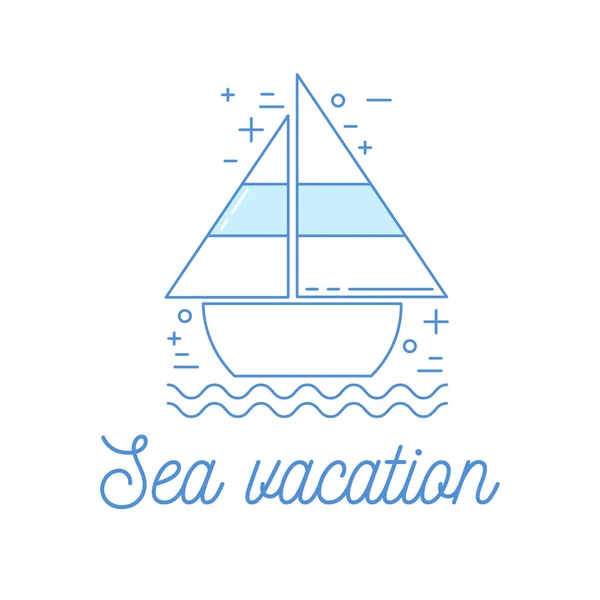 Summer card with yacht — Stock Vector