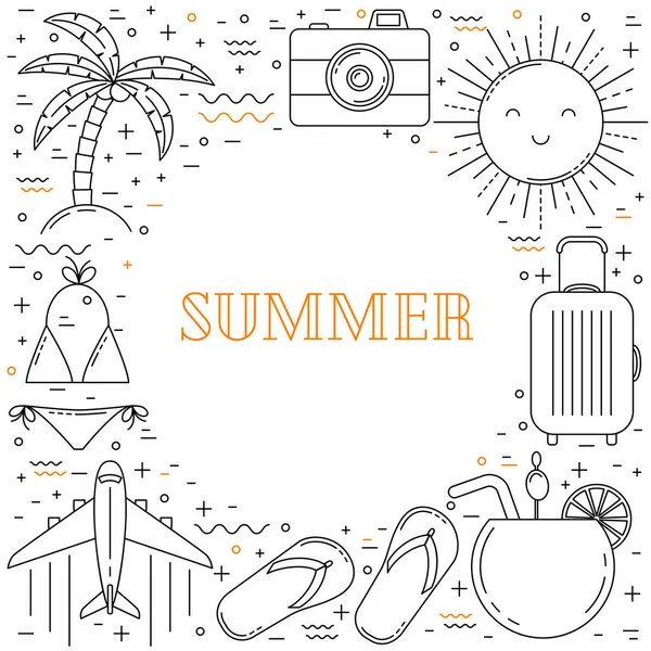 Summer vacation line design — Stock Vector