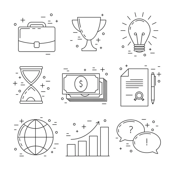 Iconos de diseño de línea de negocio — Archivo Imágenes Vectoriales