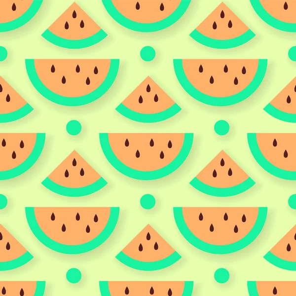 Modèle de tranches de pastèque — Image vectorielle