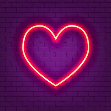 parlak neon kalp 