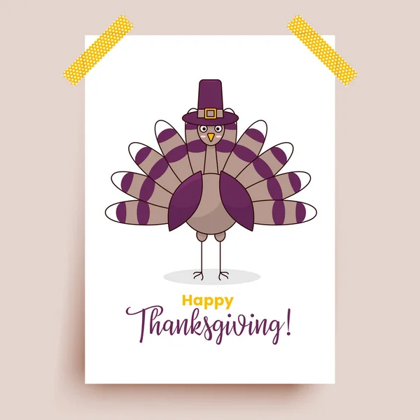 Thanksgiving poster met Turkije — Stockvector