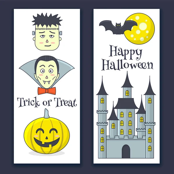 Halloween-Banner mit Burg — Stockvektor