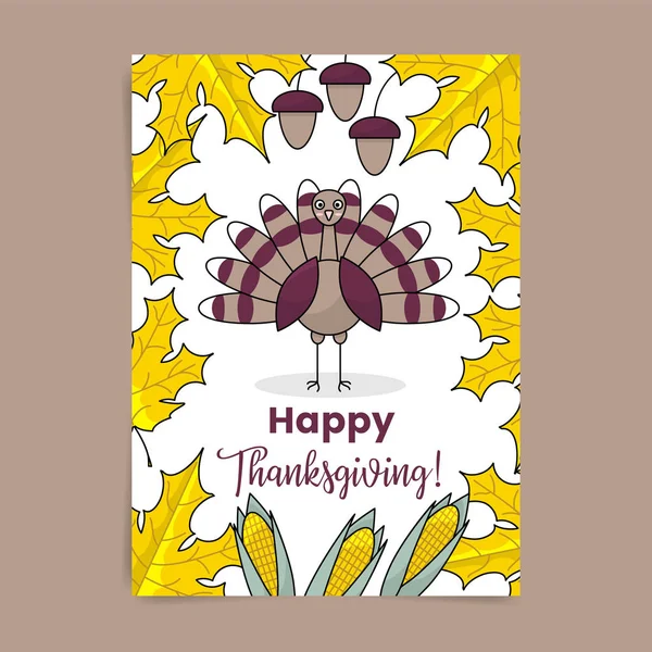 Thanksgiving poster met esdoorn bladeren — Stockvector