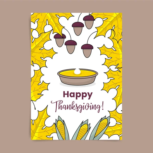 Thanksgiving poster with maple leaves — Stock Vector