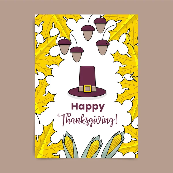 Thanksgiving poster met kolonisten hoed — Stockvector