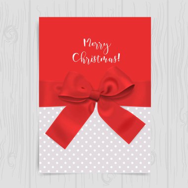 Noel kartı ile kırmızı yay
