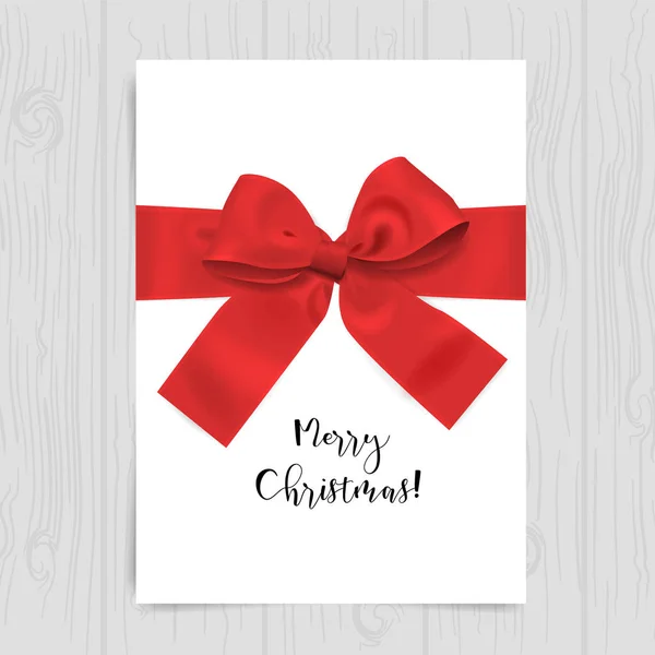 Christmas card with red bow — Stock Vector