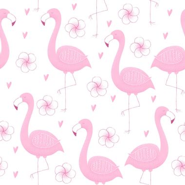Tropical design with flamingo clipart