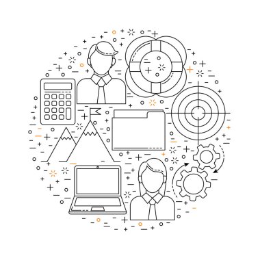 Yönetim satırı sanat Icons set