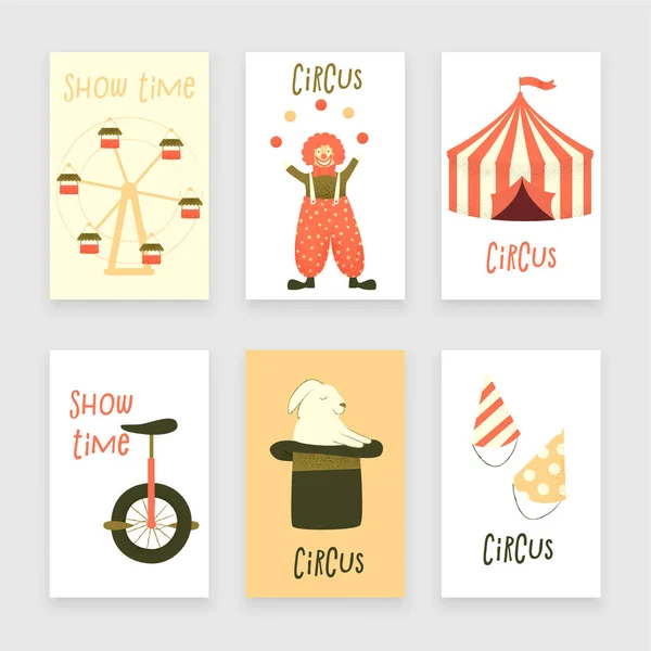 Conjunto de personagens do circo — Vetor de Stock