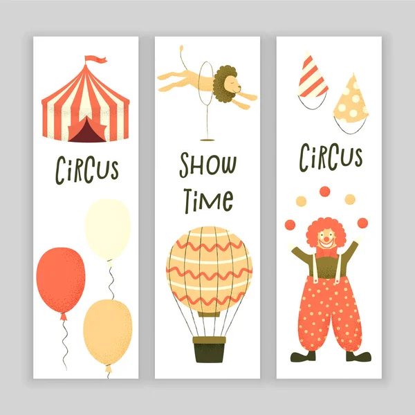 Circus set tekens — Stockvector