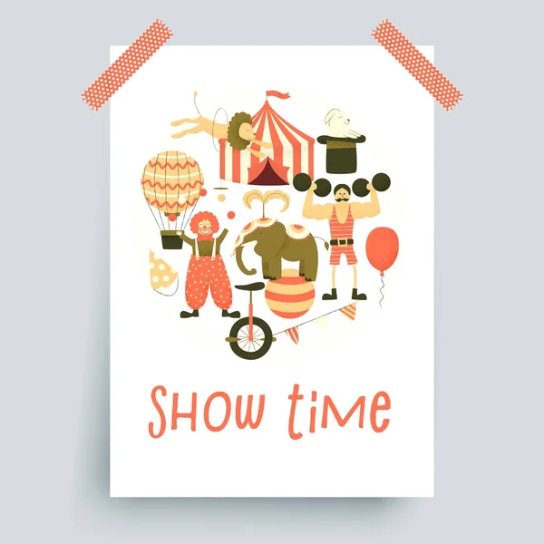 Circus set tekens — Stockvector