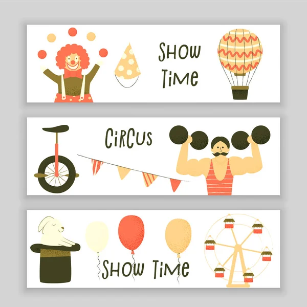 Circus set tekens — Stockvector