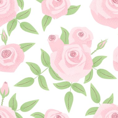 Gül, vintage vektör tasarım seamless modeli konseptiyle romantik düğün