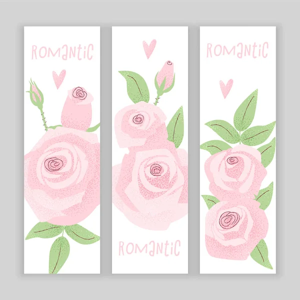 Concepto Boda Romántica Con Rosa Diseño Vectores Vintage — Vector de stock