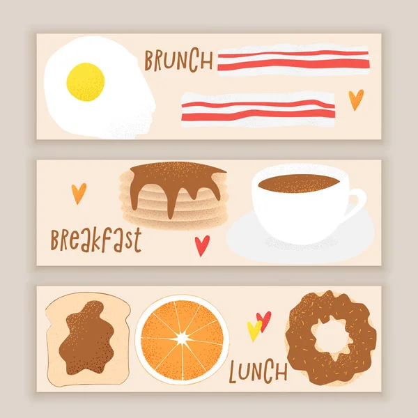 Frühstücksvektorkonzept Brunch Illustration Mit Donut — Stockvektor