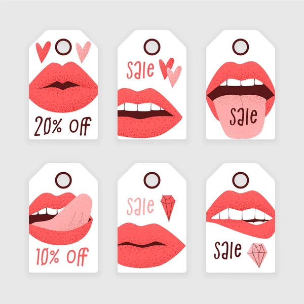 Lipstick Sale Sexy Lips White Mockup — Stock Vector