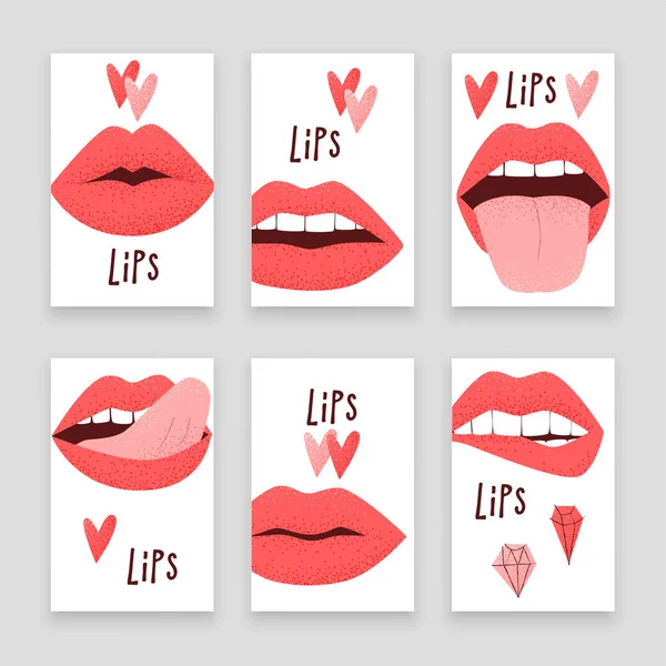 性感的嘴唇与舌头 红色唇膏概念 — 图库矢量图片