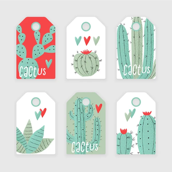 Cactus plantes avec des cœurs — Image vectorielle