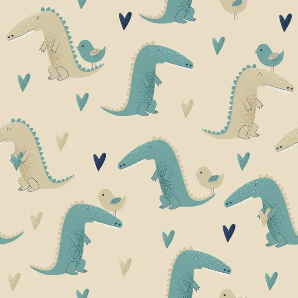 Krokodil design sömlösa mönster — Stock vektor