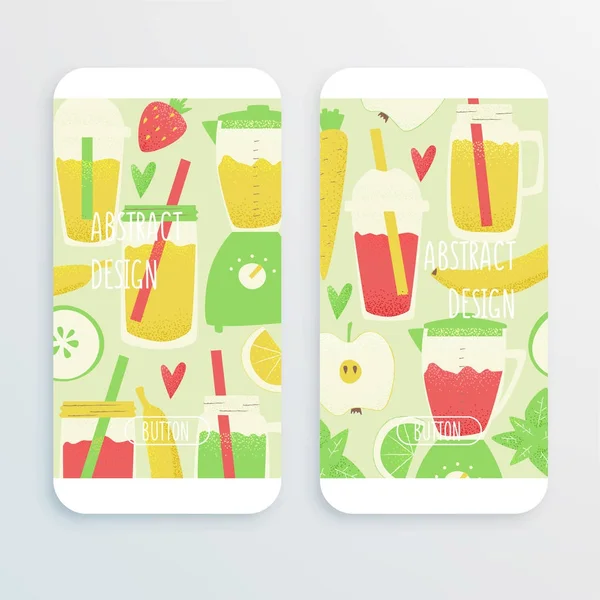 Smoothie Telefone Design Fundo Vetor Conceito Colorido — Vetor de Stock