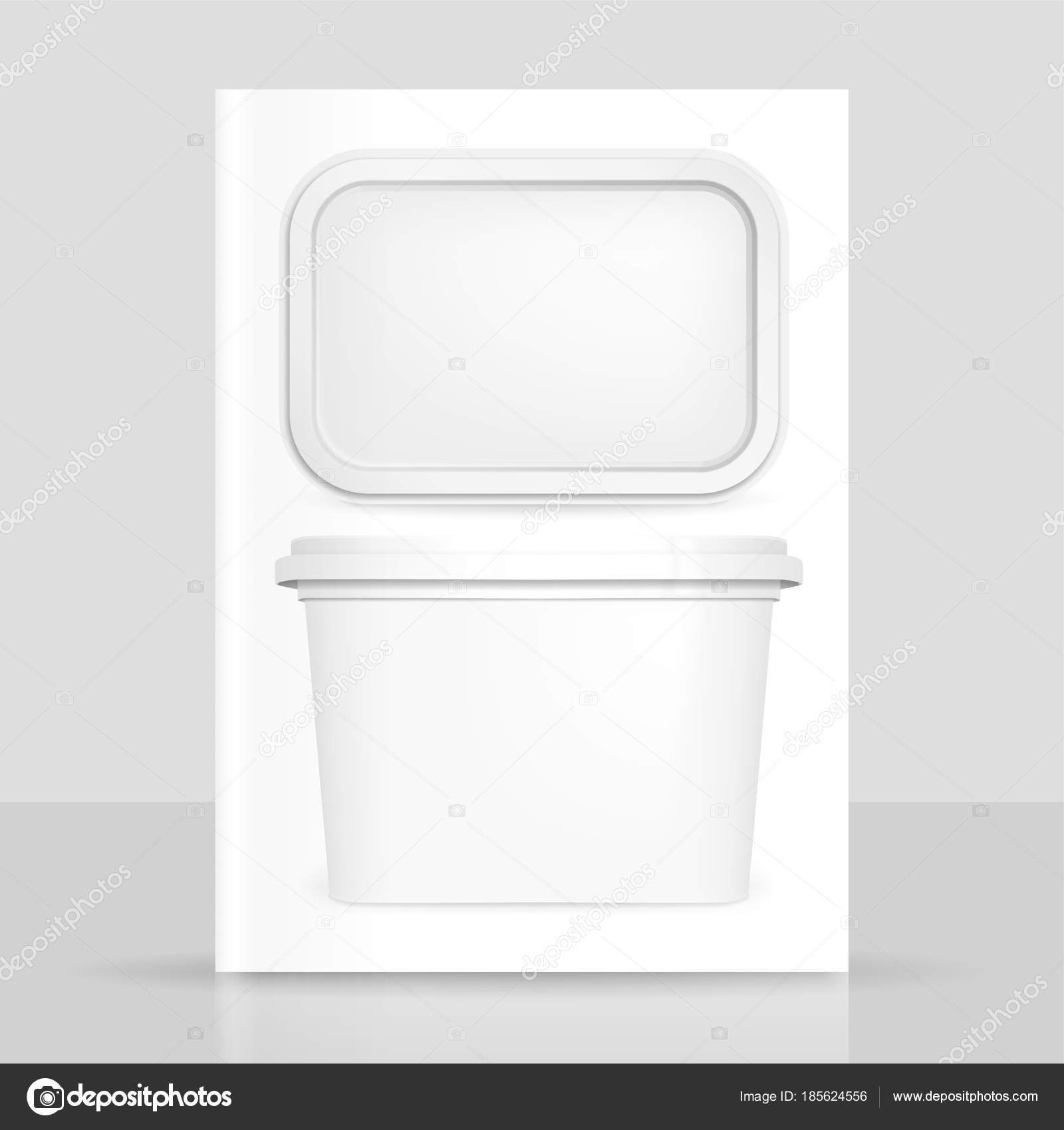 Butter Box White Vector Mock Container Template Stock Vector Image by