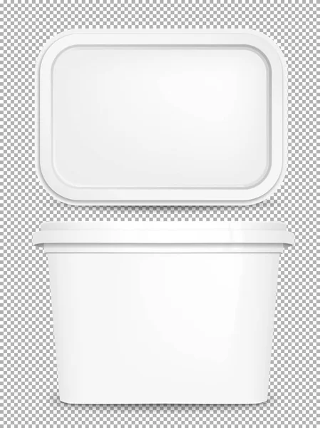 黄油盒 白色矢量模拟 容器模板 — 图库矢量图片