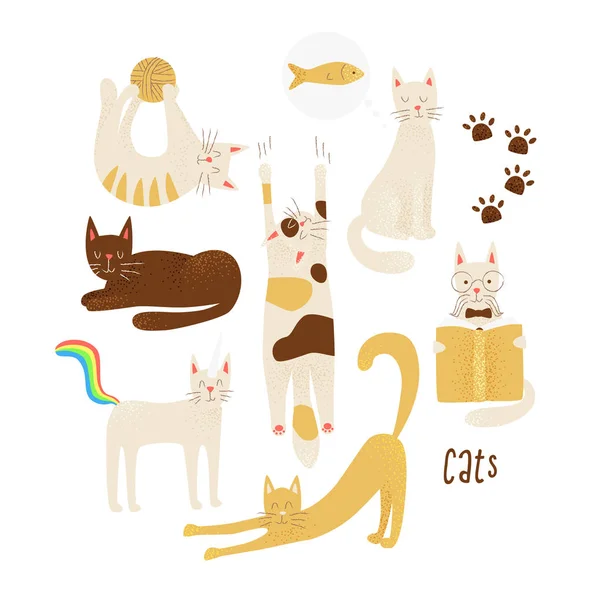 猫向量概念 友好和幼稚设计 — 图库矢量图片