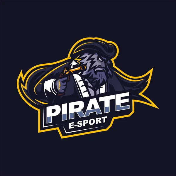 Logotipo Capitão Pirata Para Logotipo Mascote Jogos Sport —  Vetores de Stock