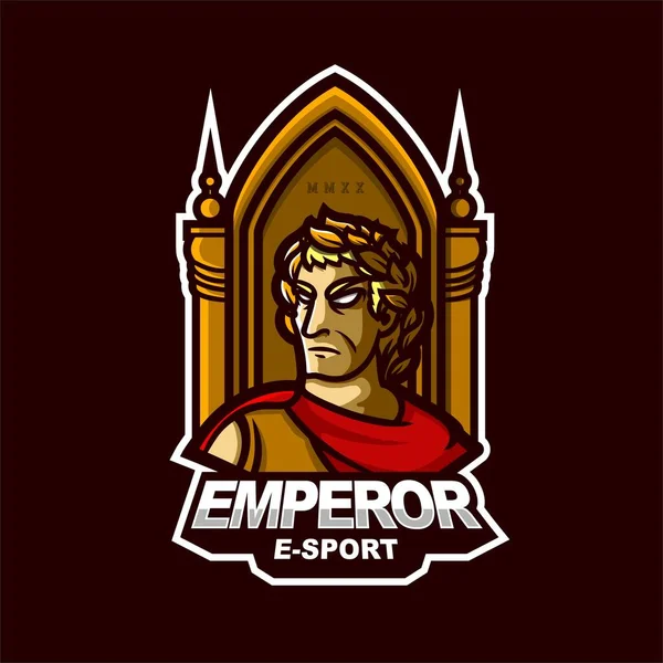Logotipo Del Emperador Para Logotipo Mascota Del Juego Del Sport — Archivo Imágenes Vectoriales