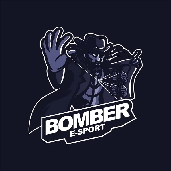 Logotipo Del Bombardero Mafia Para Logotipo Mascota Del Juego Del — Vector de stock