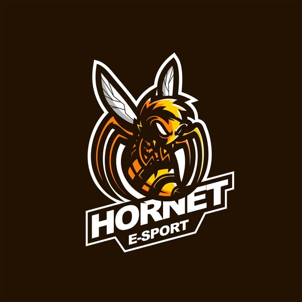 Logotipo Mascota Del Juego Sport Hornet Bee Logo — Archivo Imágenes Vectoriales