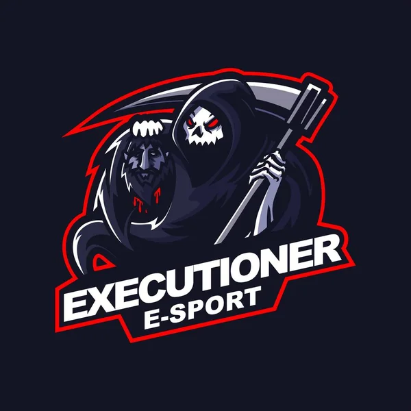 Logo Faucheur Sinistre Pour Sport Gaming Mascotte Logo — Image vectorielle