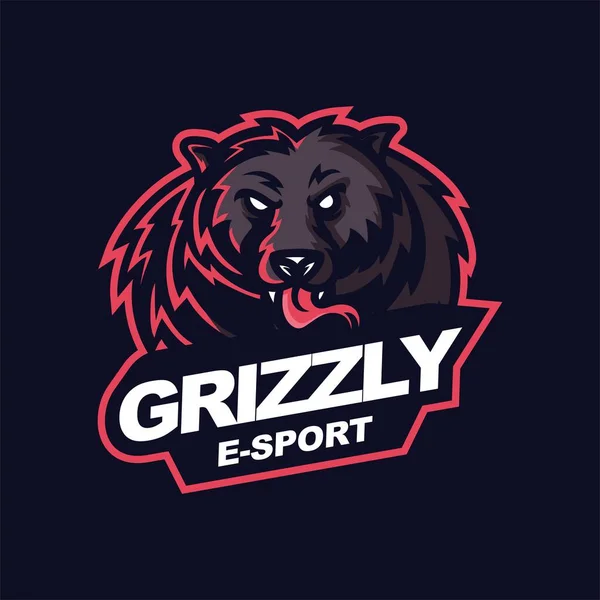 Logotipo Grizzly Para Sport Juego Logotipo Mascota — Archivo Imágenes Vectoriales